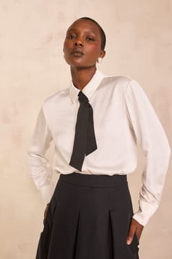 Blouse with removable tie MAUD;${refinementColor}