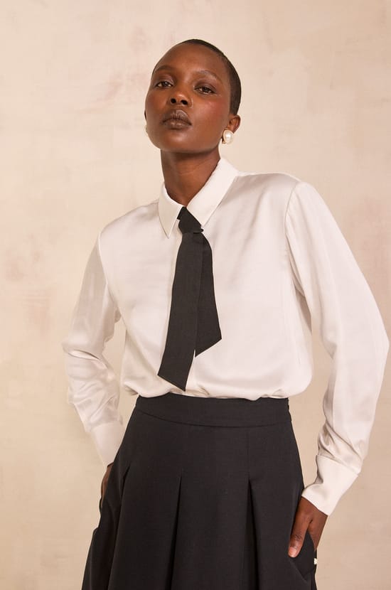 Blouse with removable tie MAUD;${refinementColor}
