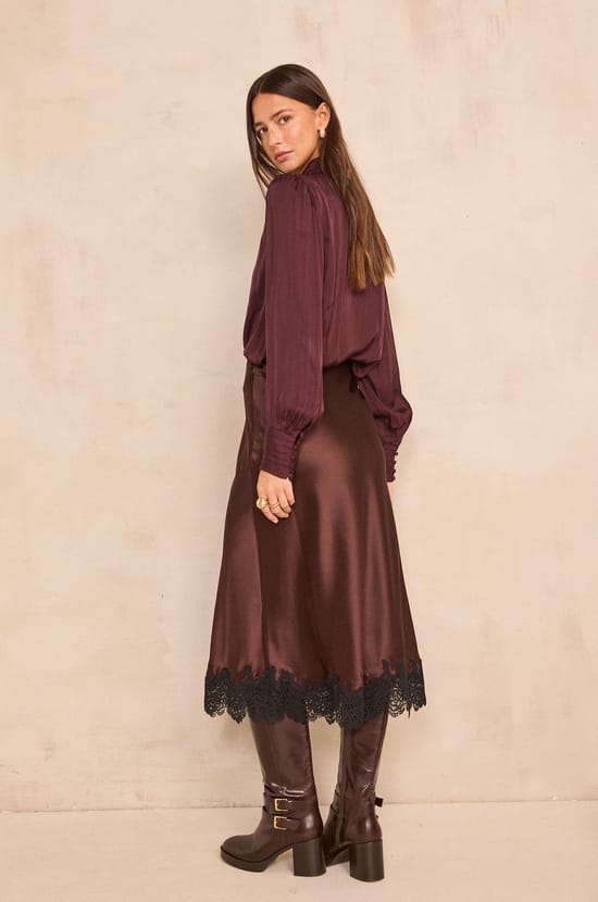 aubergine lace skirt ODILE;${refinementColor}