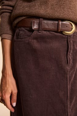 VAYA cotton blend velvet midi skirt;${refinementColor}