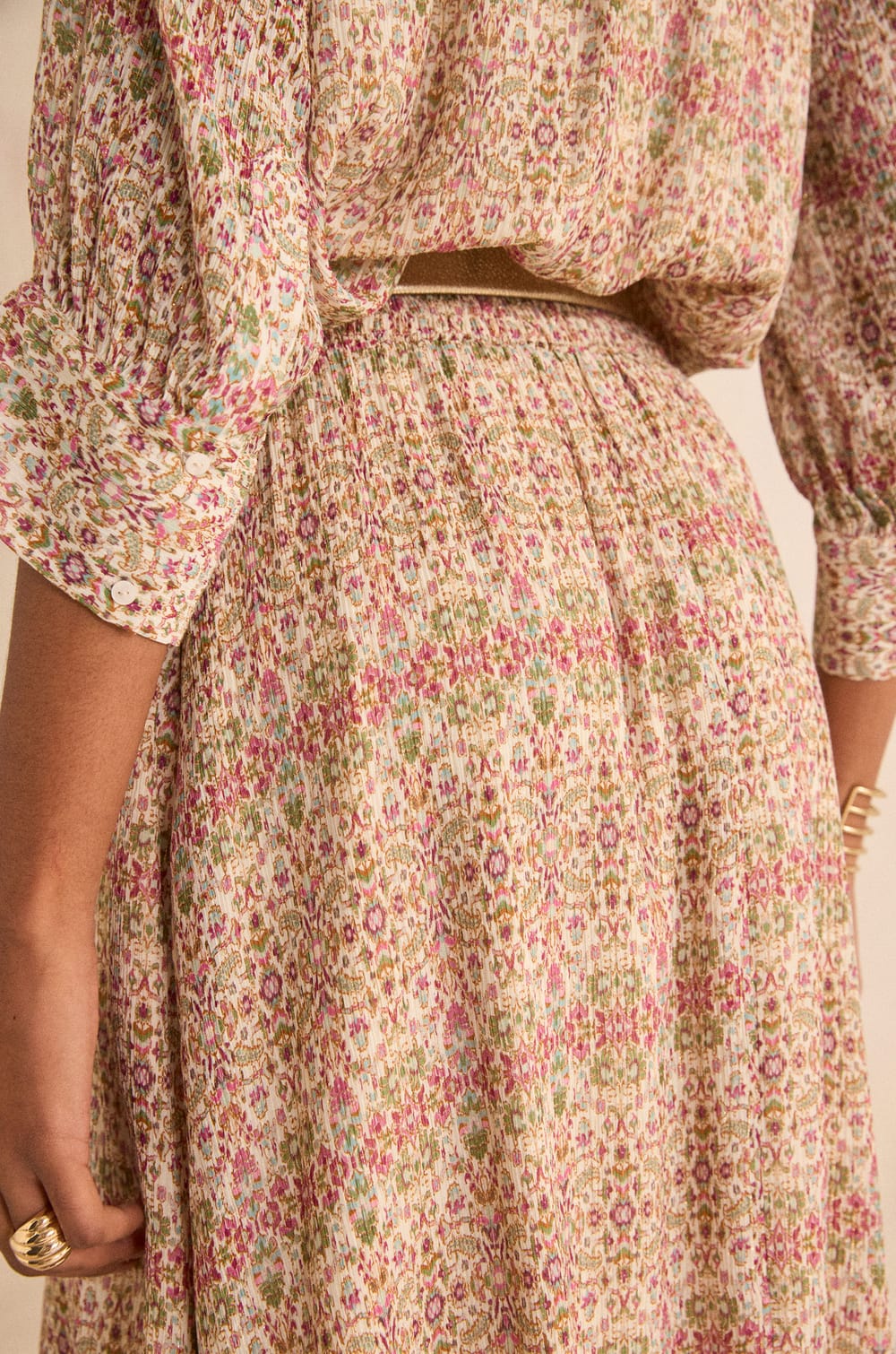 Printed BATIK fluid skirt;${refinementColor}