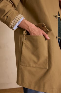 DANAE long cotton trench coat;${refinementColor}