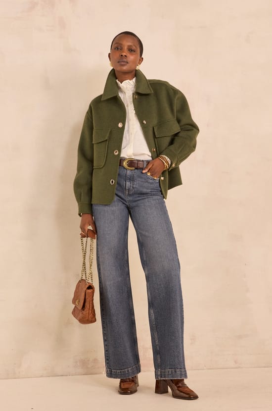 Cream long-sleeve cotton blouse MANGUE;${refinementColor}