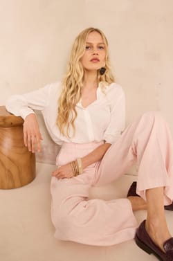 Ferguson wide striped cotton blend trousers;${refinementColor}