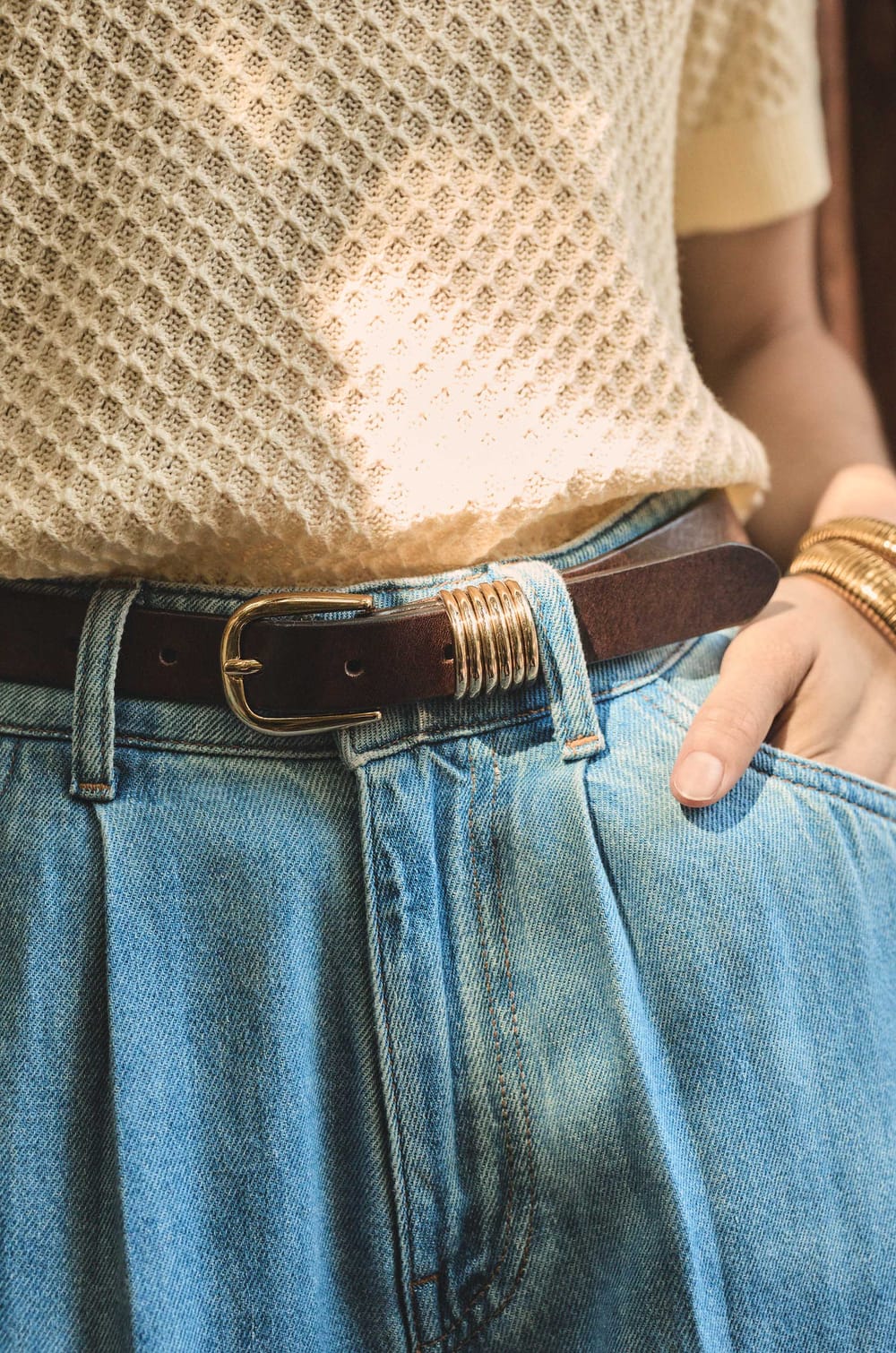 100% leather belt EVE;${refinementColor}