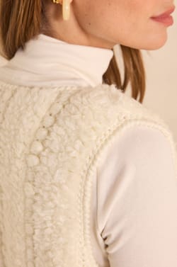Ecru sleeveless mixed wool vest ARNO;${refinementColor}
