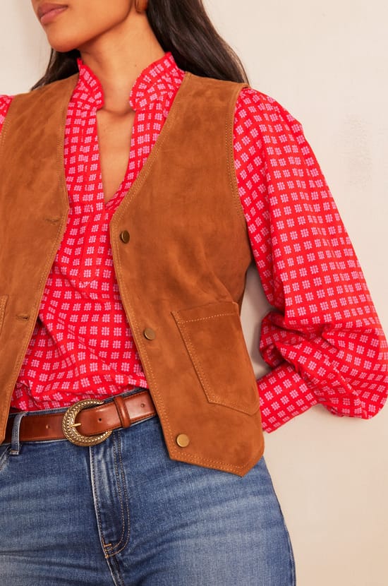 PERLIN leather cardigan;${refinementColor}