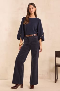 Wide cotton blend pants REBECCA;${refinementColor}