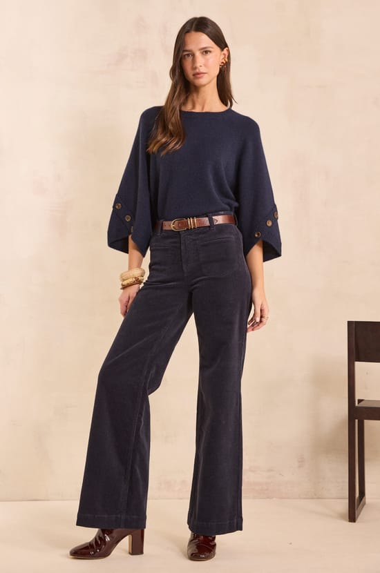 Wide cotton blend pants REBECCA;${refinementColor}