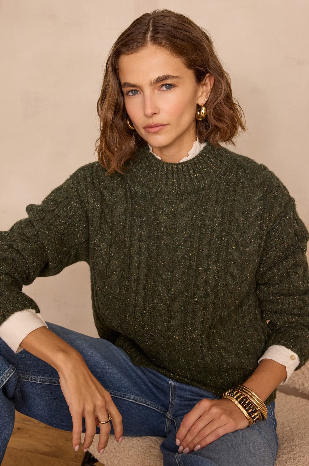 BRANDON cable-knit wool jumper;${refinementColor}