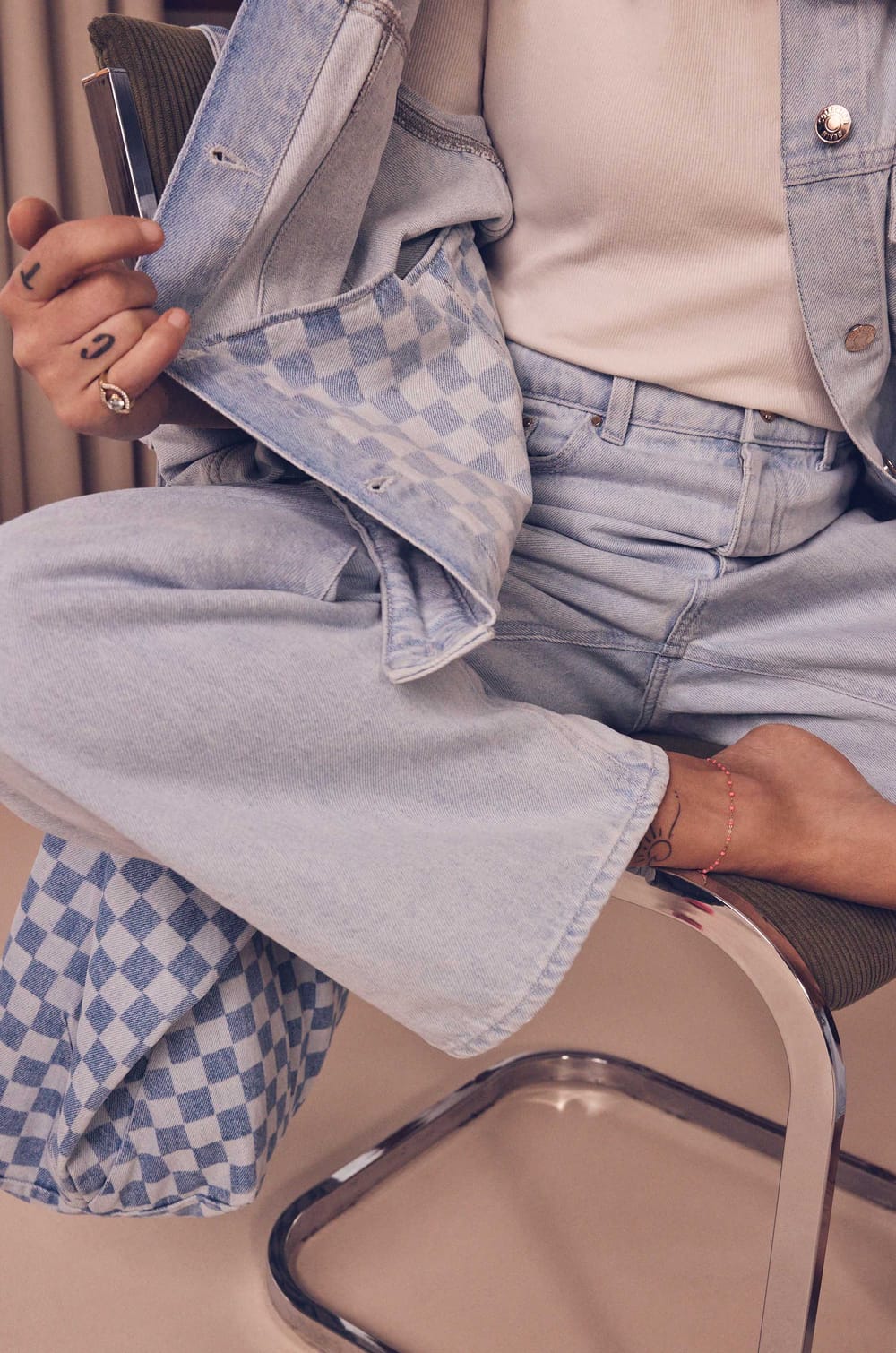 Jean ultra oversize en coton Audrey Lombard x Maison 123 TOM;${refinementColor}