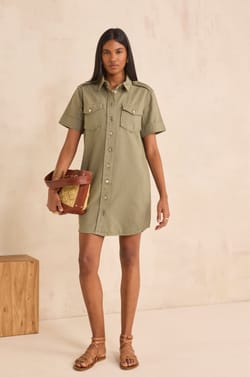 Robe courte droite en coton BETSY;${refinementColor}