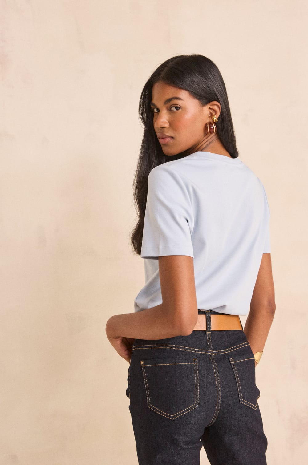 Short sleeve cotton T-shirt DANA;${refinementColor}