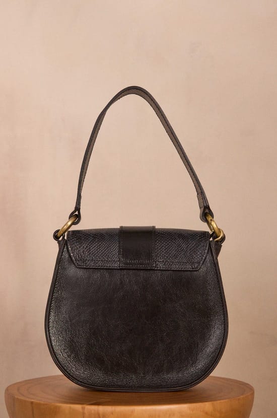 Black bovine leather bag VALENTIN;${refinementColor}