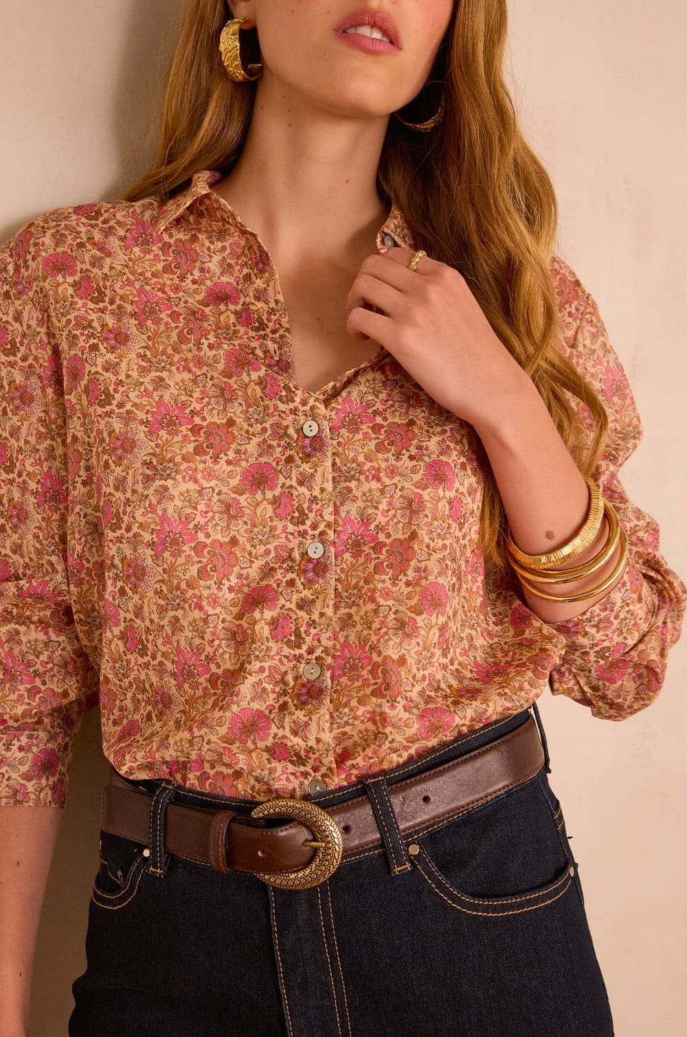 COLETTE liberty print blouse 100% cotton;${refinementColor}