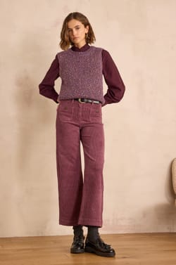 MAE cotton velvet trousers;${refinementColor}