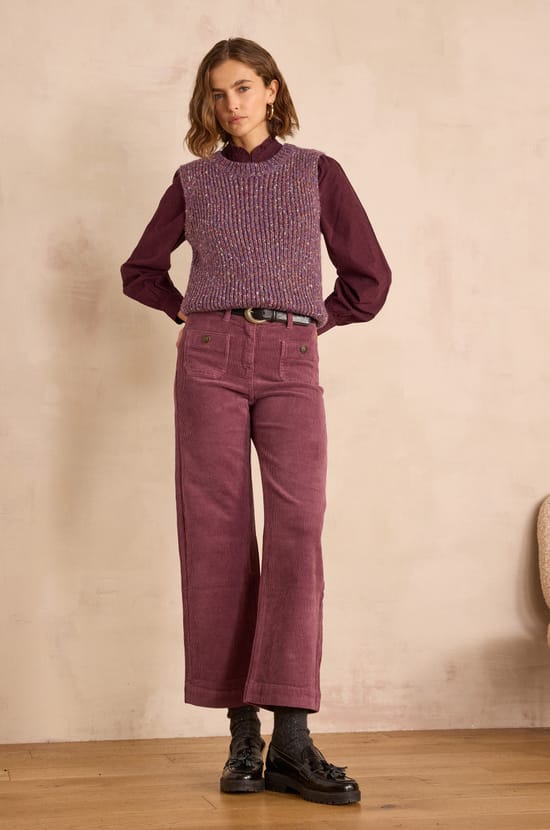 MAE cotton velvet trousers;${refinementColor}