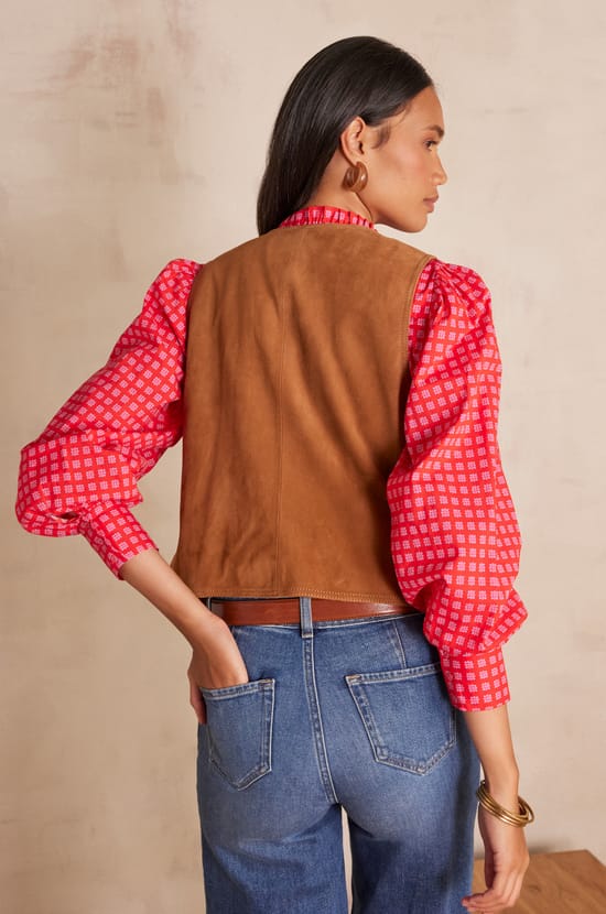 PERLIN leather cardigan;${refinementColor}