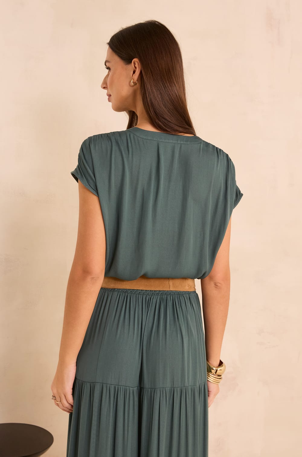 Sleeveless satin blouse MISS;${refinementColor}