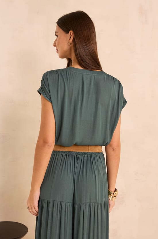 Sleeveless satin blouse MISS;${refinementColor}