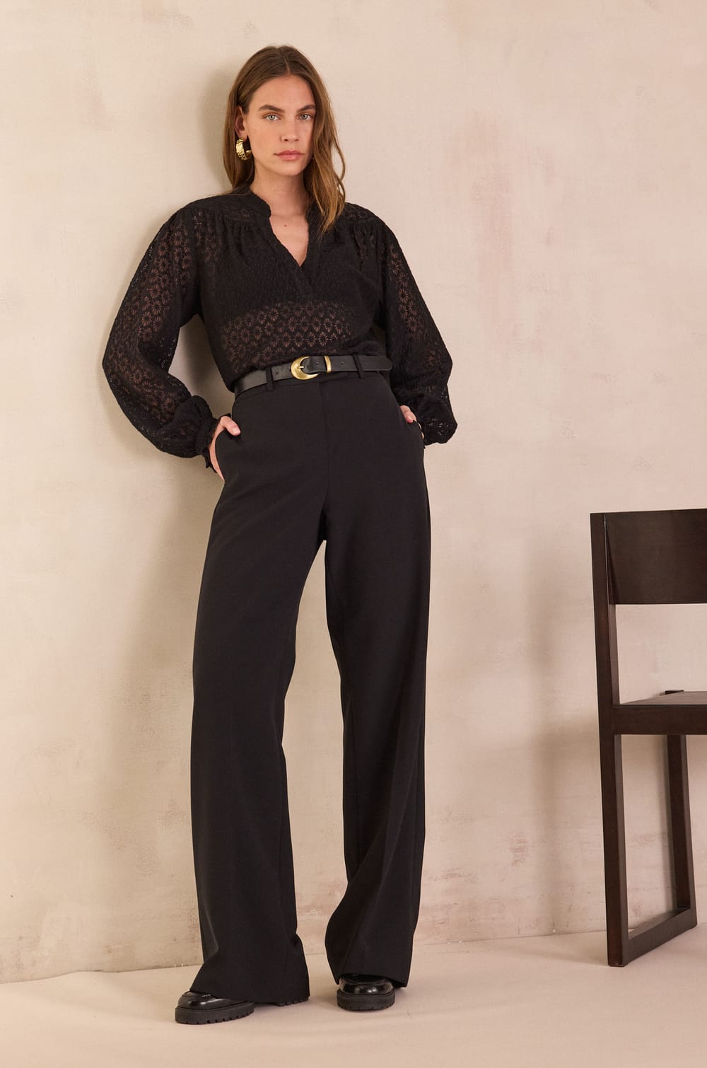 High-waisted tailored trousers LAYLA;${refinementColor}