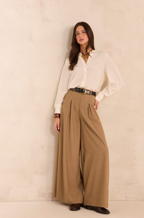 Loose-fitting cotton blend pants LUCE;${refinementColor}