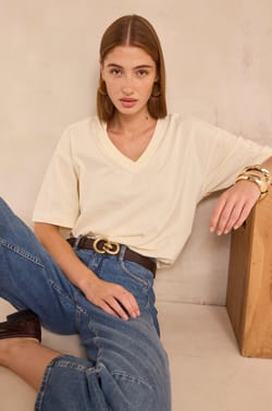 TED cotton 3/4 sleeve T-shirt;${refinementColor}