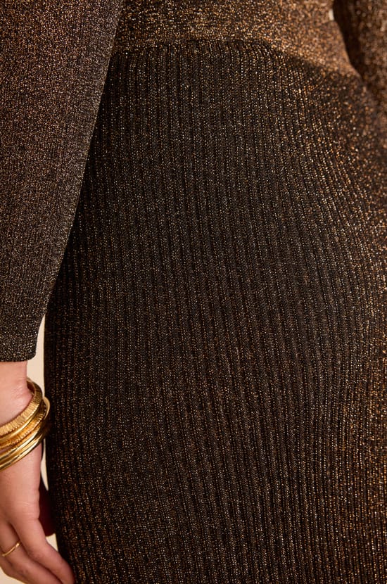 Pleated knit Skirt CARILLON;${refinementColor}