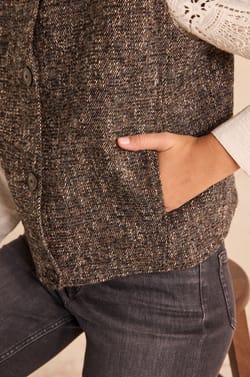 Gilet sans manches en alpaga et coton m&eacute;lang&eacute;s BABETH;${refinementColor}