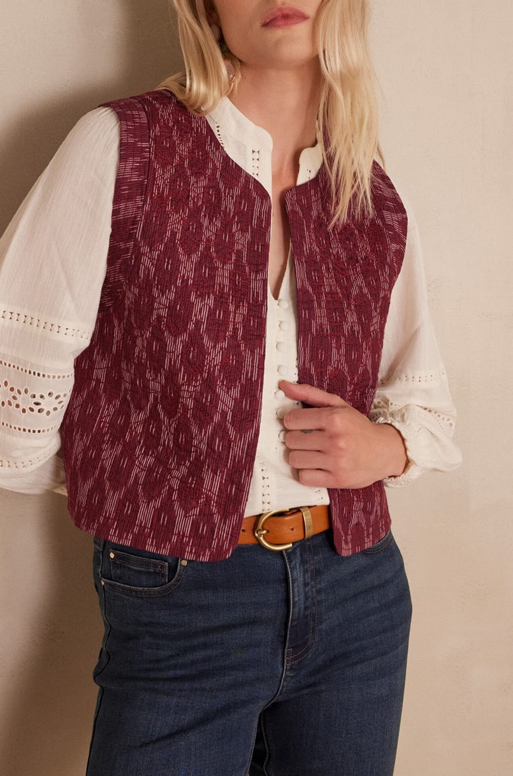 Gilet en coton PRUNE;${refinementColor}