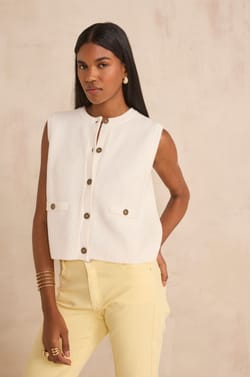 Sleeveless cotton vest PIERRO;${refinementColor}