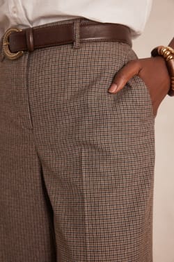 FERGUSON wide-leg checked trousers;${refinementColor}