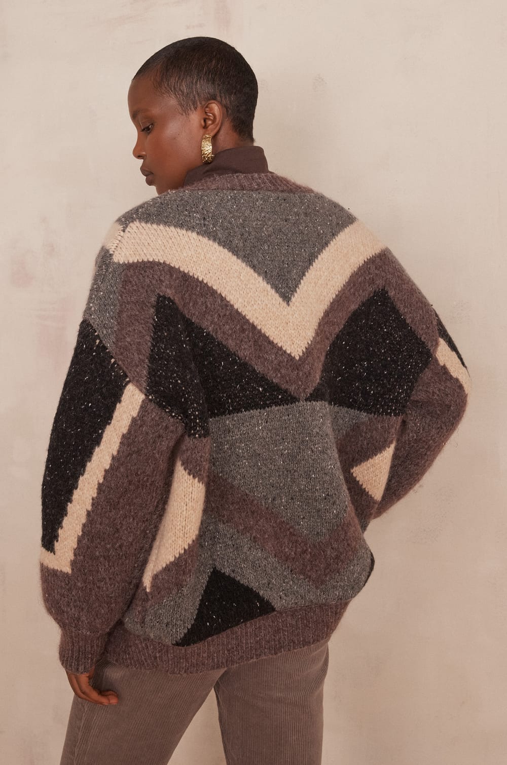 BRITNEY cardigan with jacquard pattern;${refinementColor}