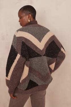 BRITNEY cardigan with jacquard pattern;${refinementColor}