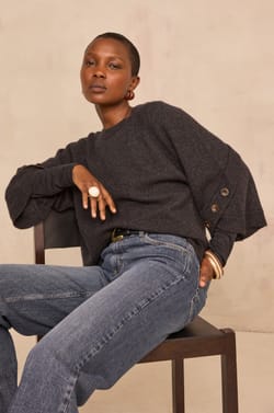 ALYA 3/4 Sleeve Cashmere Sweater;${refinementColor}