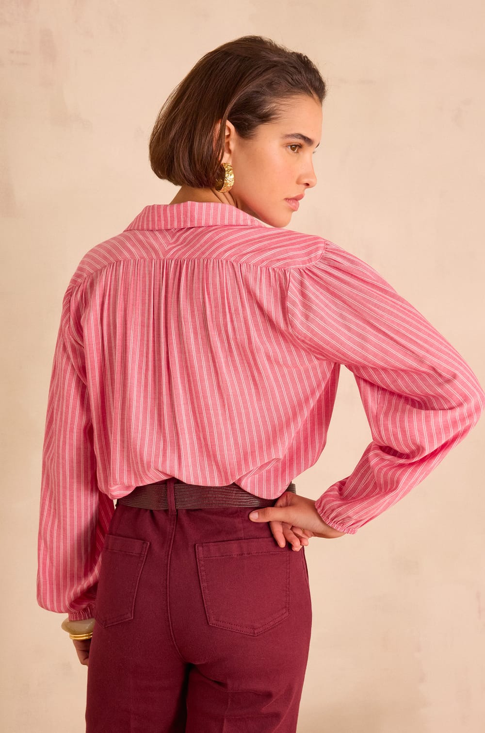 SEATTLE striped blouse;${refinementColor}