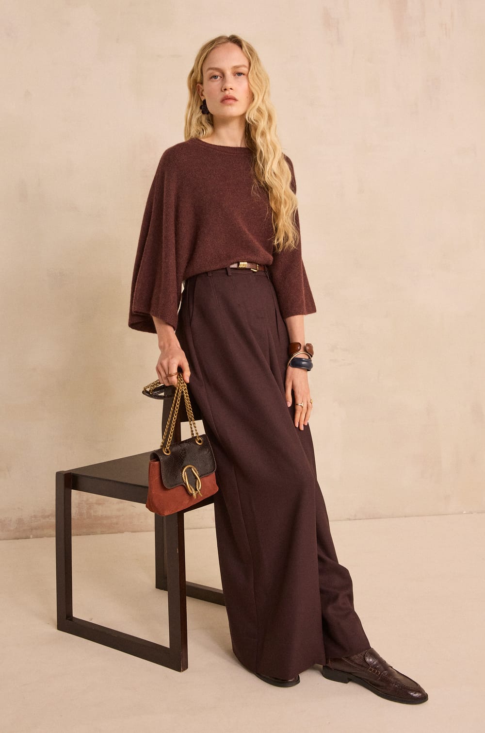 3/4 Sleeve Cashmere Sweater CODY;${refinementColor}