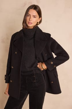 DJANIS wool pea coat;${refinementColor}