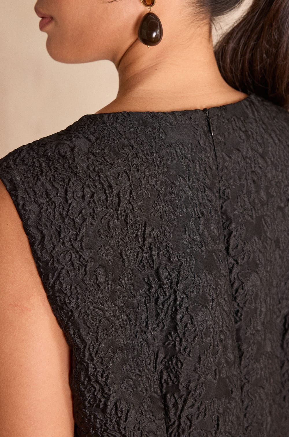 Sleeveless jacquard Dress REINE;${refinementColor}