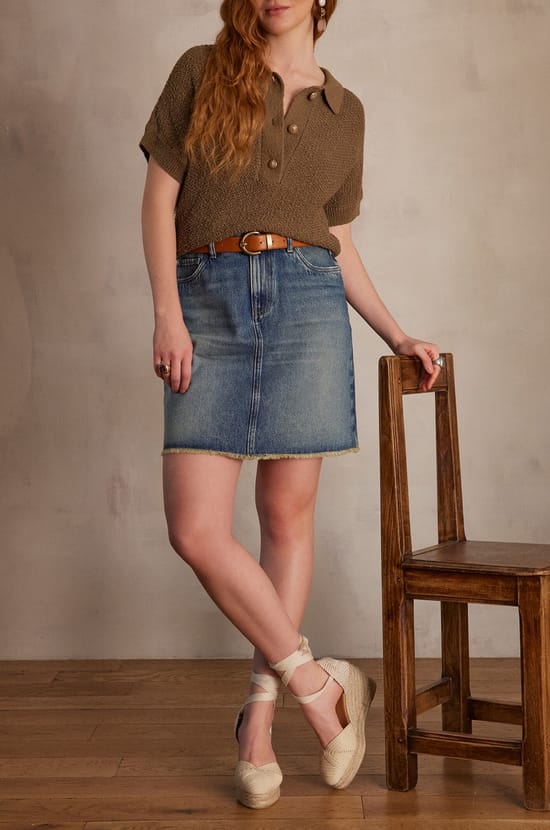 Jupe JULIE en denim;${refinementColor}