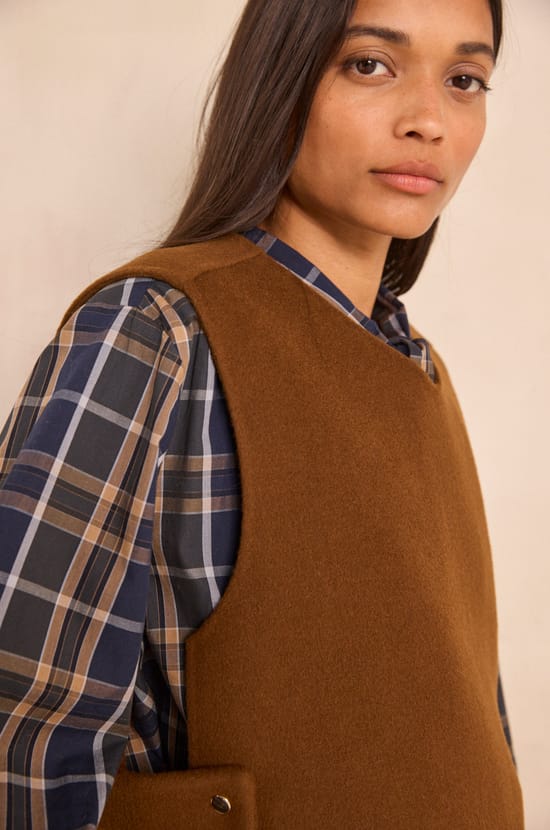 MARIUS mixed wool sleeveless top;${refinementColor}