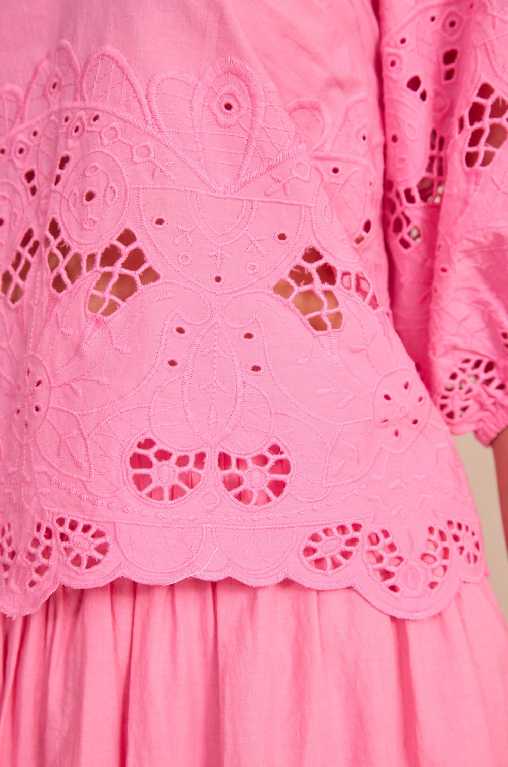 Embroidered blouse with 3/4 sleeves DAWSON;${refinementColor}