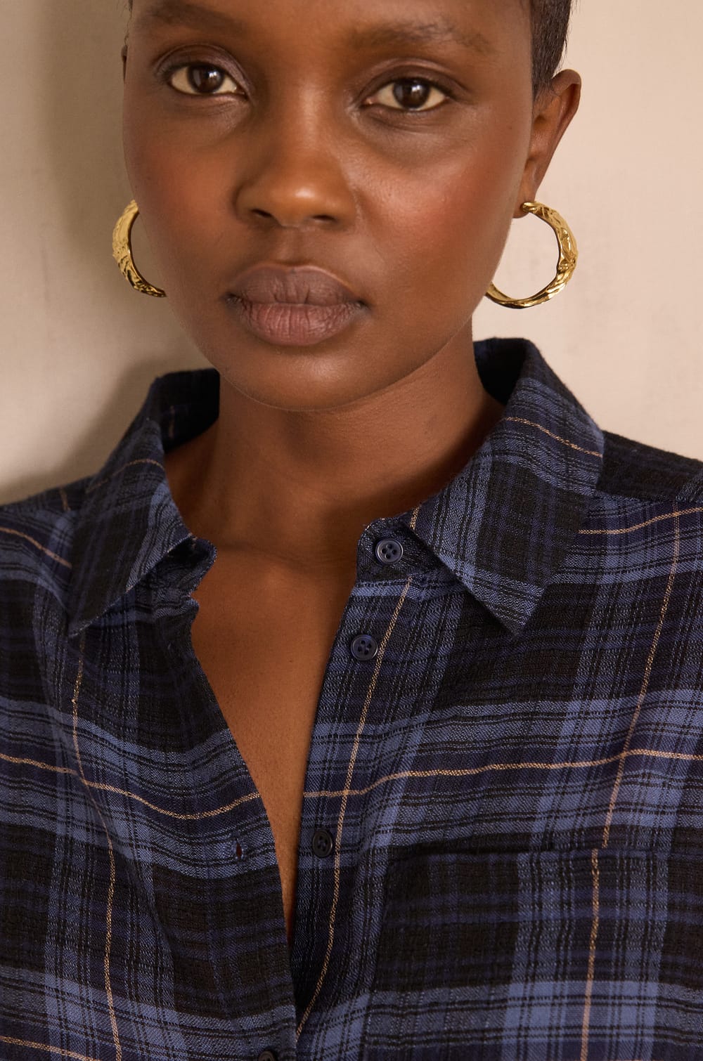 SONGE checked blouse;${refinementColor}