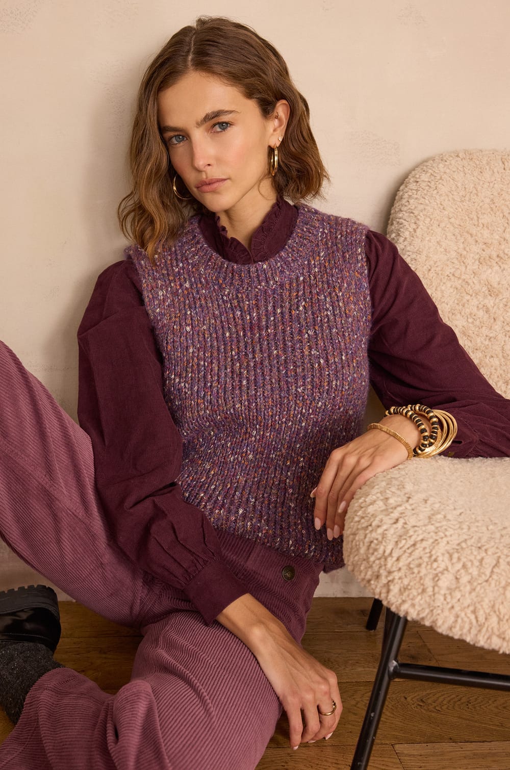 BOLTON sleeveless jumper;${refinementColor}