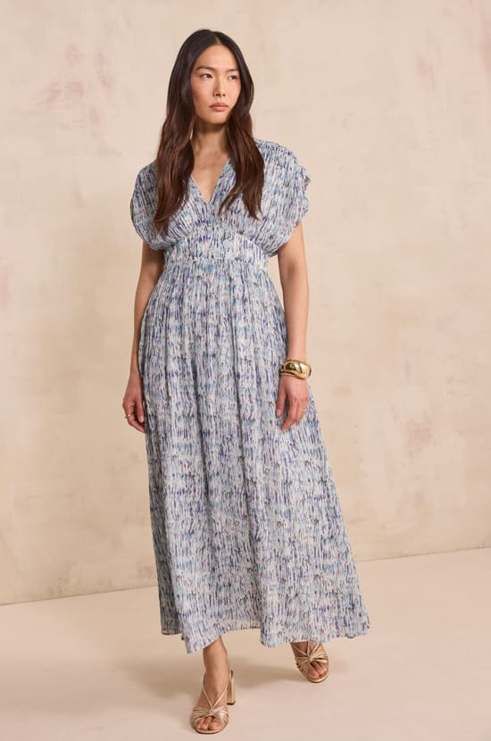 Robe imprim&eacute;e fluide BLUE;${refinementColor}