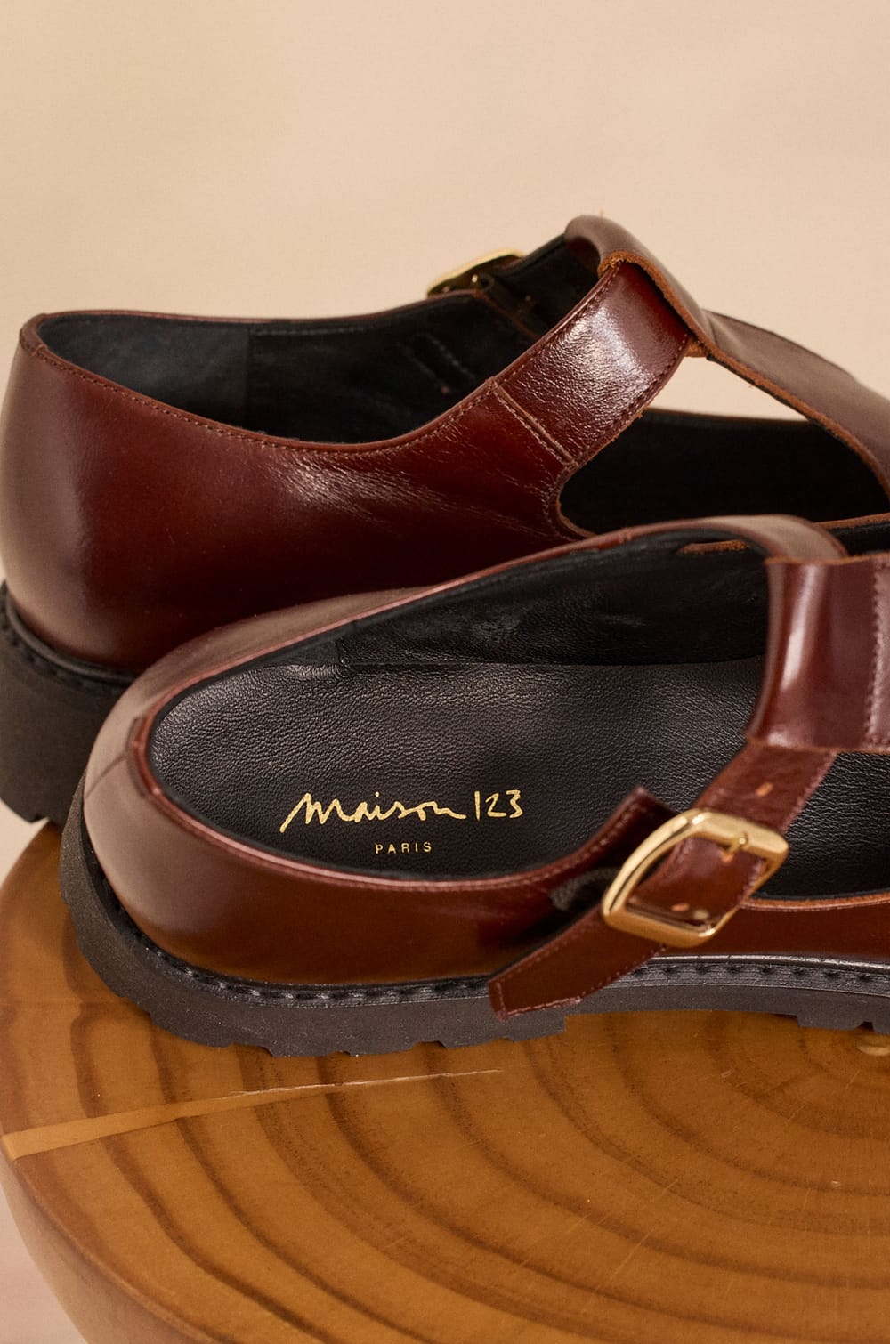 Derbys plates en cuir ORPHEE;${refinementColor}