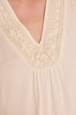 Embroidered blouse with 3/4 sleeves DEBORAH;${refinementColor}
