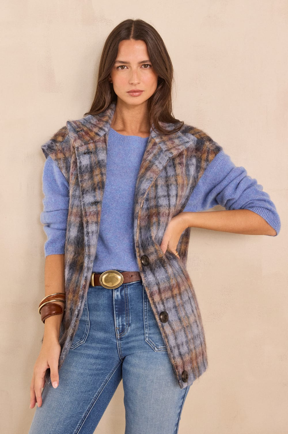 DJODDY sleeveless coat mixed wool;${refinementColor}