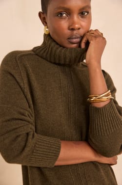 Perfect straight knit mixed wool dress;${refinementColor}