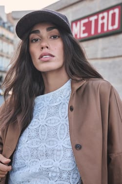 Long sleeve lace blouse MALIE;${refinementColor}